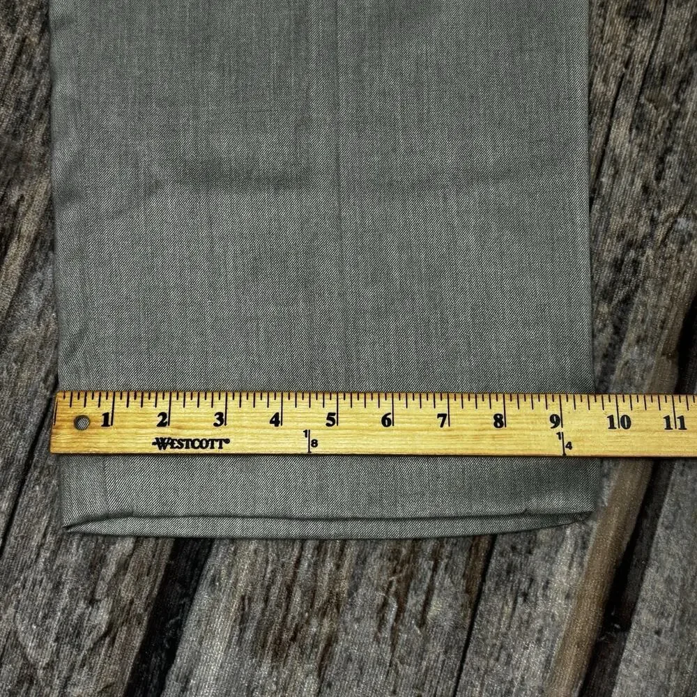 Haggar Black Label Men’s Dress Gray Pants 38x30 Micromattique Gab Pleated Cuffed
